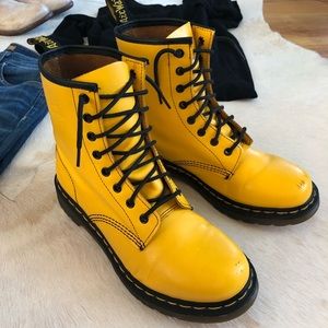 mustard yellow doc martens